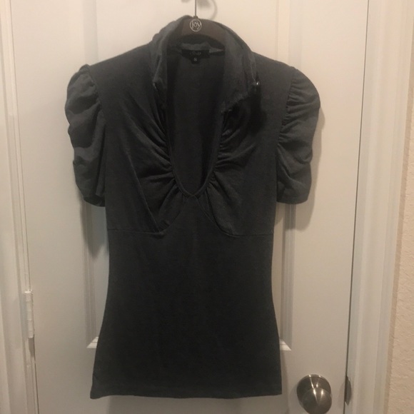Selé gray button up turtleneck top in size small - Picture 2 of 5
